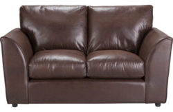 HOME New Alfie Regular Leather Effect Sofa - Chocolate